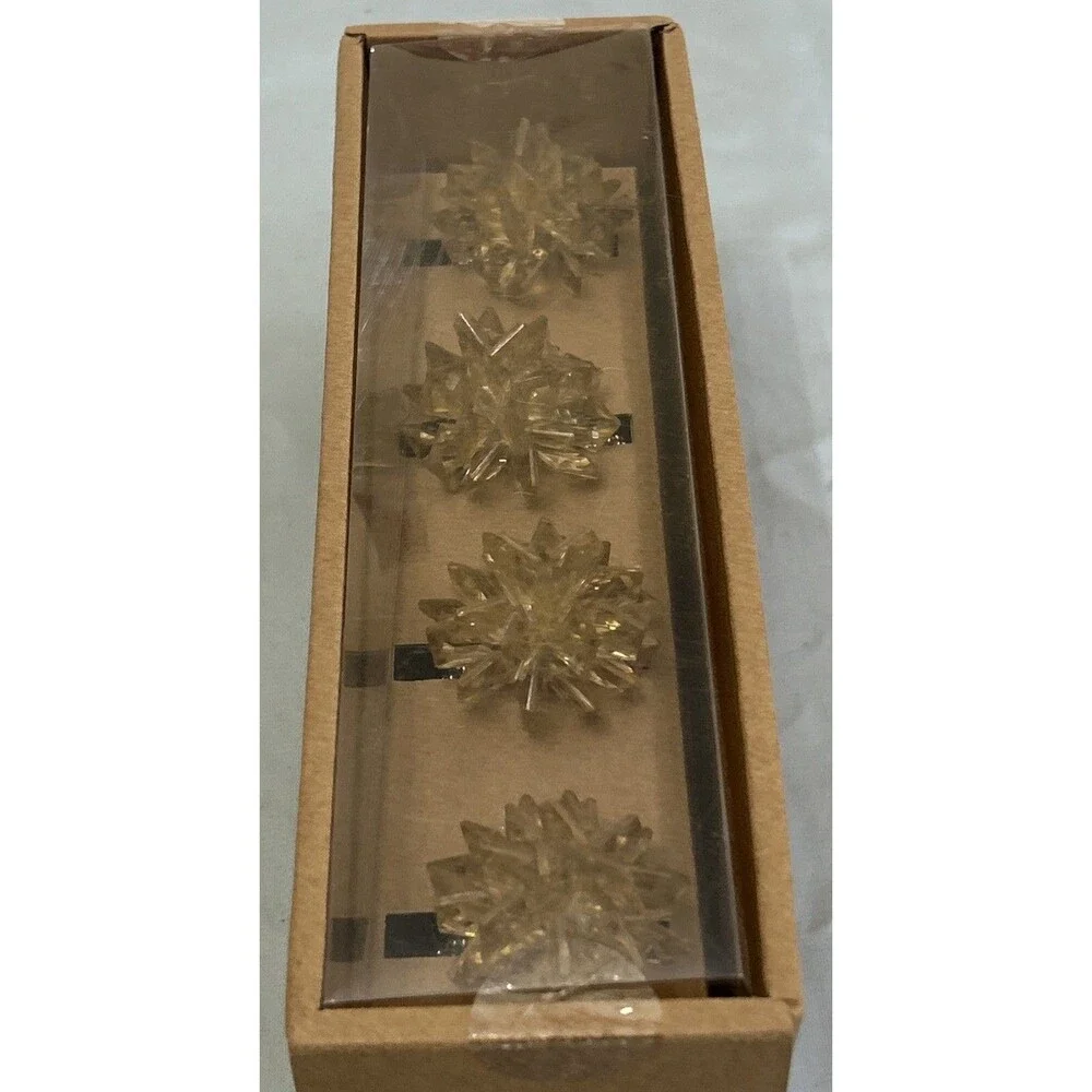 Pottery Barn Crystal Napkin Rings Set Of Four